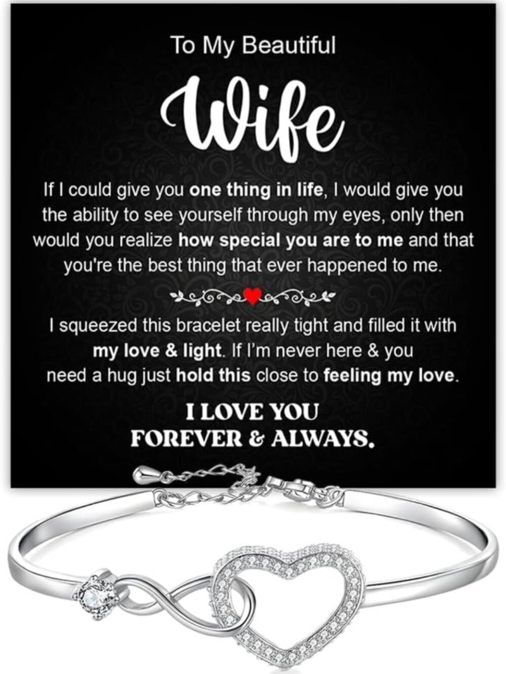 Romantic Heart Bracelet for Women - Perfect Gift for Wife, Birthday